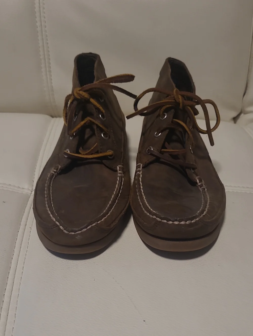 Men's Sperry Top Sider Brown Leather Lace-Up Moc Toe Shoes